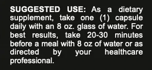 The suggested use text printed on the HoneyPezil label
