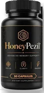 One black and gold HoneyPezil bottle, 30 capsules